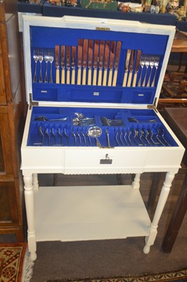 Lot 499 - A canteen of silver plated cutlery by Walker &...