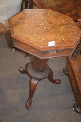 Lot 503 - A Victorian walnut veneered trumpet formed...