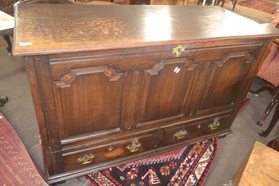 Lot 537 - An 18th Century oak mule chest with three...