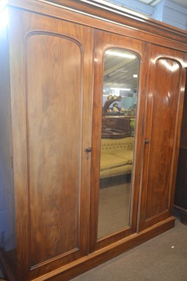 Lot 595 - A late Victorian faded mahogany triple...