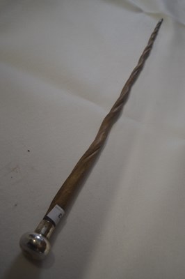 Lot 613 - A silver mounted bulls pizzle walking cane...