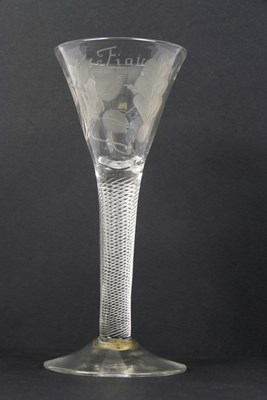 Lot 153 - A Rare mid-18th Century Jacobite Wine Glass...
