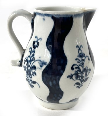 Lot 288 - Lowestoft porcelain sparrow beak jug decorated...