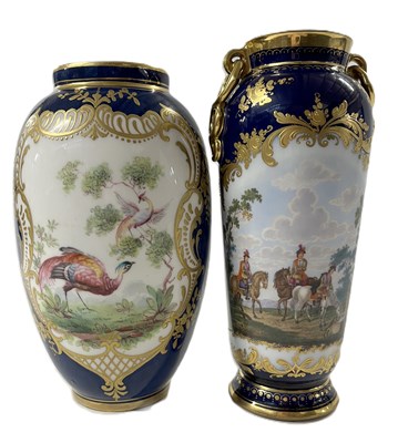 Lot 291 - Dresden porcelain vase, well painted with a...