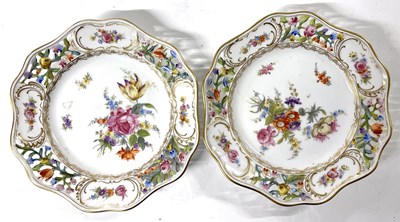 Lot 315 - Pair of continental porcelain plates with...