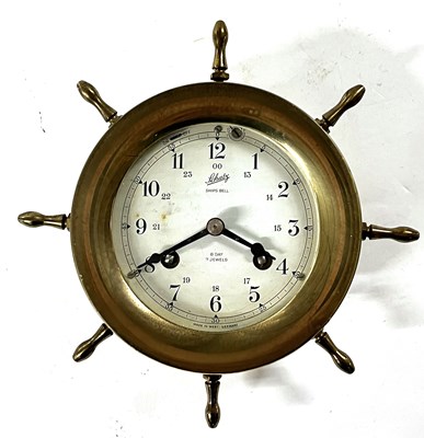Lot 338 - Eight day ships clock made by Schatz with key
