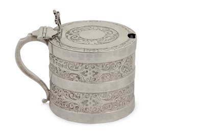 Lot 340 - A Victorian silver mustard pot of cylindrical...