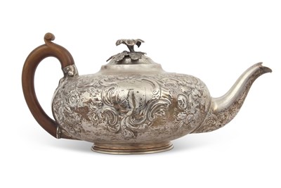 Lot 330 - A Paul Storr silver teapot of melon form...