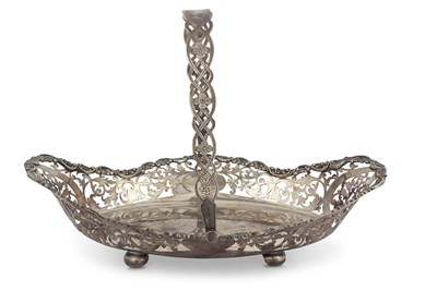 Lot 263 - An Edwardian silver swing handle basket of...