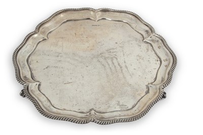 Lot 265 - A George V silver salver of circular incurved,...
