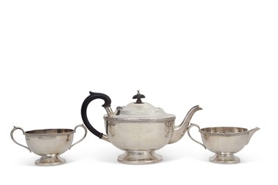 Lot 276 - An Elizabeth II silver three piece tea set of...