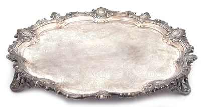Lot 288 - A large Victorian silver salver of shaped...