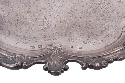 Lot 288 - A large Victorian silver salver of shaped...