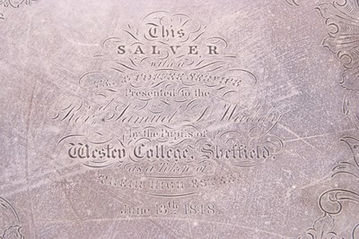 Lot 288 - A large Victorian silver salver of shaped...