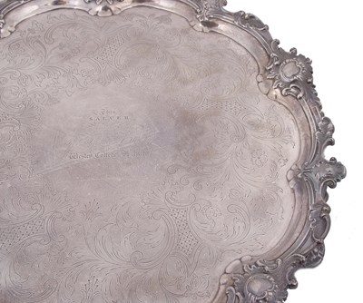 Lot 288 - A large Victorian silver salver of shaped...