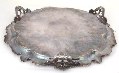 Lot 288 - A large Victorian silver salver of shaped...