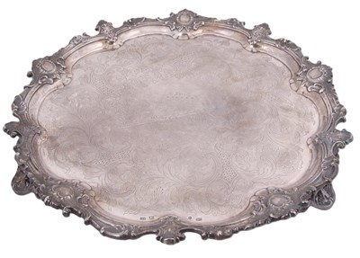 Lot 288 - A large Victorian silver salver of shaped...