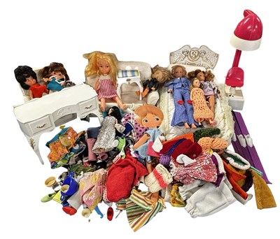 Lot 214 - A mixed collection of various Sindy furniture...