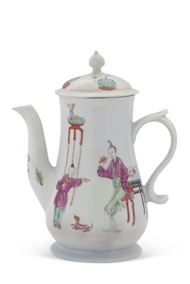Lot 175 - An early Worcester coffee pot circa 1755 of...