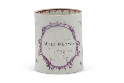 Lot 178 - A Lowestoft porcelain small tankard inscribed "...