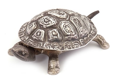 Lot 291 - A George V silver and steel "Tortoise" table...