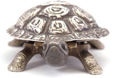 Lot 291 - A George V silver and steel "Tortoise" table...