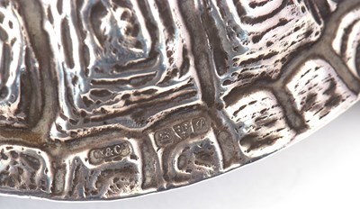 Lot 291 - A George V silver and steel "Tortoise" table...