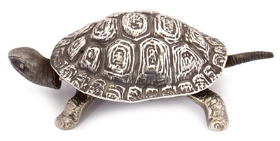 Lot 291 - A George V silver and steel "Tortoise" table...