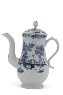 Lot 52 - An early Lowestoft porcelain coffee pot and...