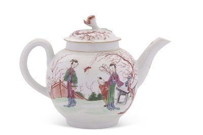 Lot 54 - An early Worcester porcelain teapot and cover,...