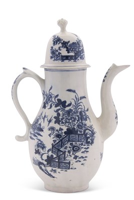 Lot 182 - A Lowestoft porcelain coffee pot and cover...