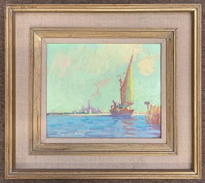 Lot 7 - Roy Hodds (1938-1988) Breydon, oil on board,...