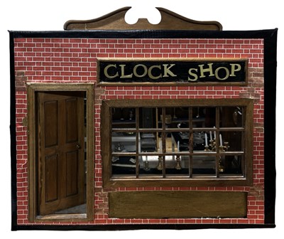 Lot 238 - A charming Clock Shop diorama, with hinged...