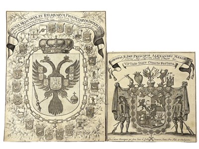 Lot 799 - RUSSIA. Two cut engraved arms presumably taken...