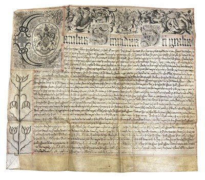 Lot 1085 - KING CHARLES 1ST Vellum Manuscript. With large...