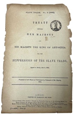 Lot 912 - SLAVE TRADE TREATY QUEEN VICTORIA AND KING OF...