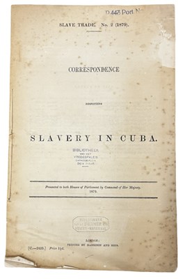 Lot 914 - SLAVE TRADE - SLAVERY IN CUBA. Slave Trade No....