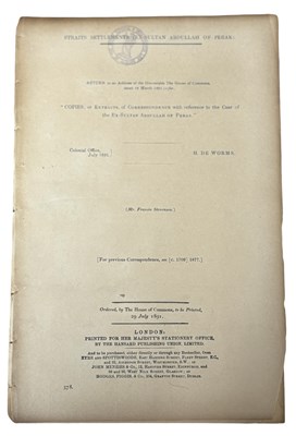 Lot 917 - MALAYSIA - PERAK WAR - MURDER. Copies or...