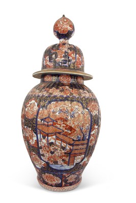 Lot 100 - A very large Japanese porcelain vase and cover...