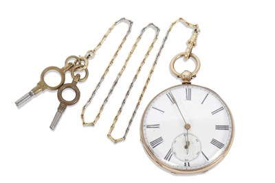 Lot 167 - An open-face pocket watch with 18ct and...