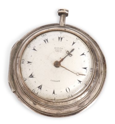 Lot 355 - A silver pair case pocket watch by Ralph Gout,...