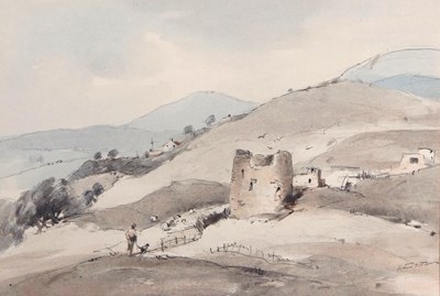 Lot 582 - Arthur E. Davies (1893-1989), Rural landscape...