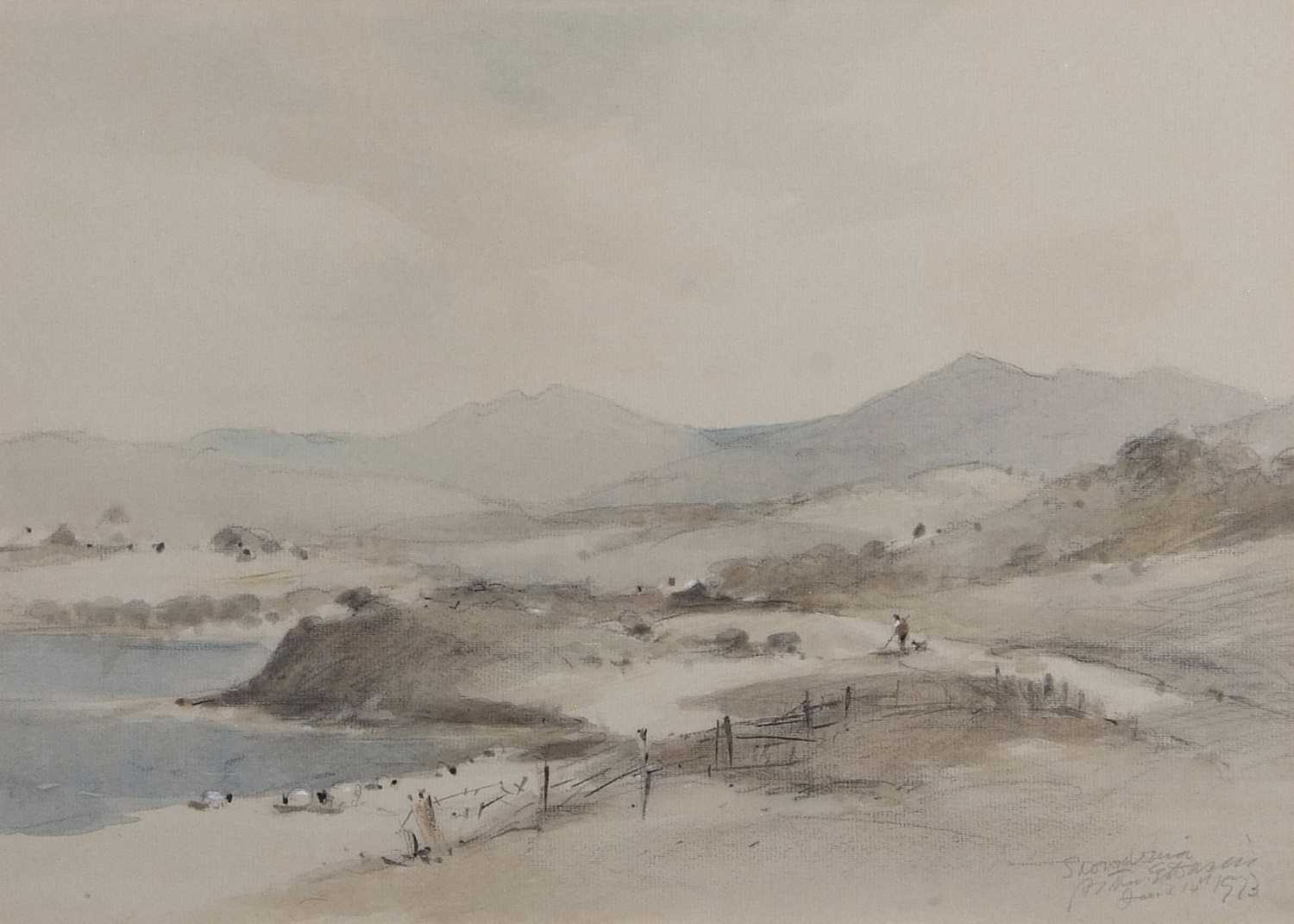 Lot 595 - Arthur E. Davies (1893-1983), Snowdonia,...