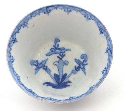 Lot 71 - An early Bow porcelain conical shaped patty...