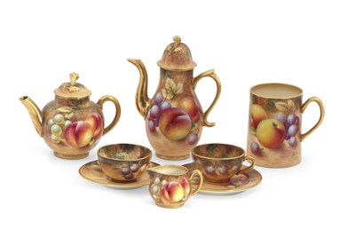Lot 75 - A group of Royal Worcester miniature fruit...