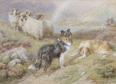 Lot 542 - Basil Bradley R.W.S. (1842-1904), Sheep and...