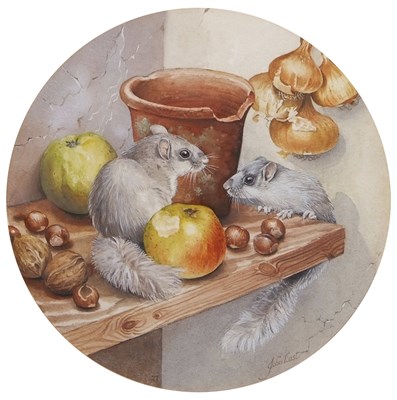 Lot 563 - John Last (1941-1990) ,"Doormice and Apples",...