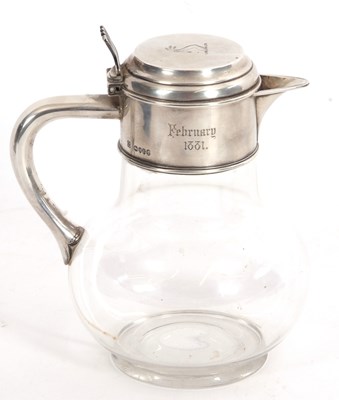 Lot 3 - A Victorian glass and silver mounted jug, the...
