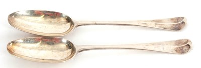 Lot 16 - A pair of George II silver tablespoons,...