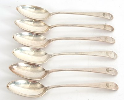 Lot 23 - A set of six Edwardian silver tablespoons,...
